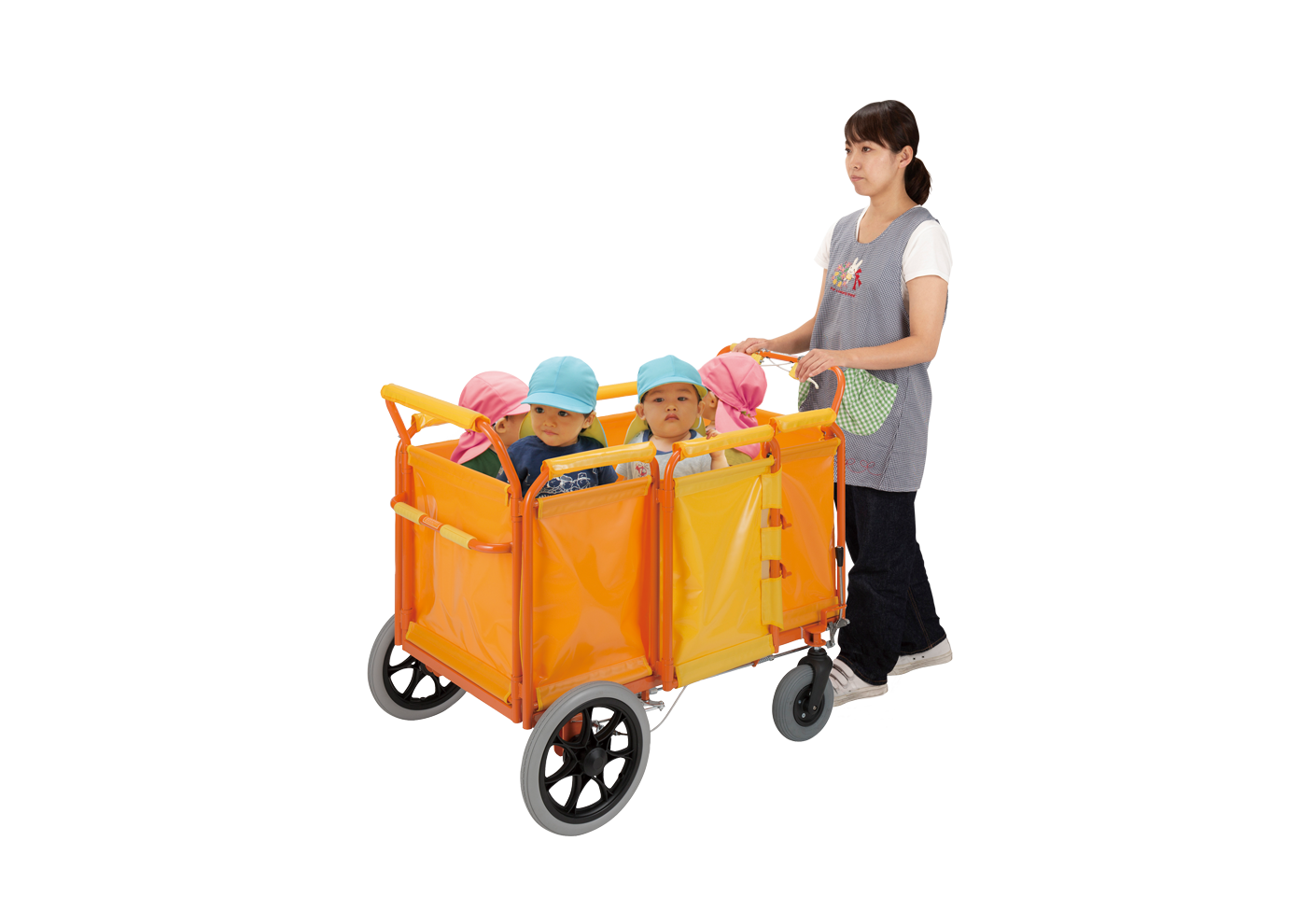 折りたたみ式おでかけ兼用避難車 (防炎) ｜ 三木工業株式会社 ｜ 園児 